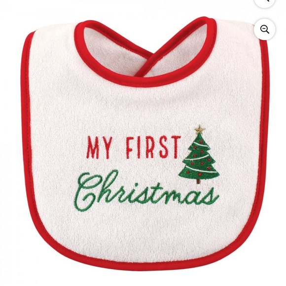 Hudson Baby Infant Cotton Terry Drooler Holiday Bibs - Picture 2 of 9
